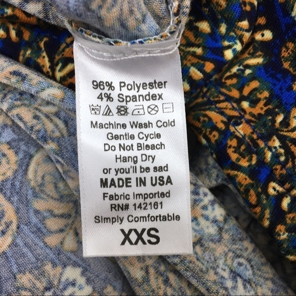 LULAROE Irma Tunic Top Floral Paisley Hi Lo Hem Retro Mod Print Size XXS NWT - Picture 9 of 11